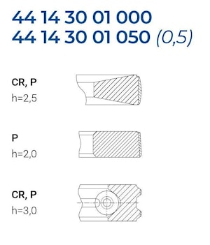 Комплект поршневых колец 44 14 30 01 000 (Cummins ISF2,8)   